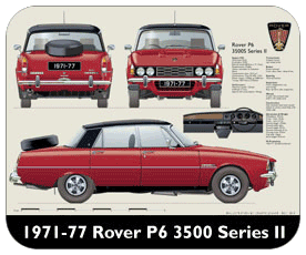 Rover P6 3500S (Series II) 1971-77 Place Mat, Small